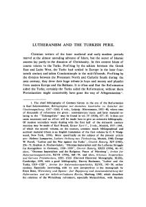 LUTHERANISM AND THE TURKISH PERIL