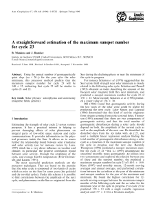 A straightforward estimation of the maximum sunspot number for