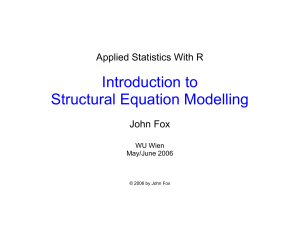 Introduction to Structural Equation Modelling
