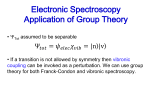 Electronic Spectroscopy Application of Group Theory