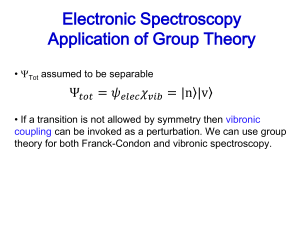 Electronic Spectroscopy Application of Group Theory