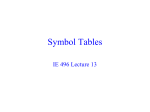 Symbol Tables - Lehigh CORAL
