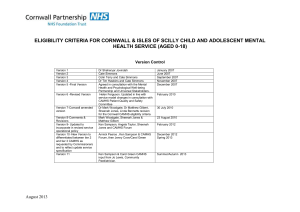 assessment criteria for community and specialist camhs