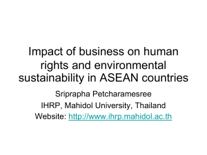Impact of business on human rights and environmental sustainability