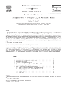 Therapeutic role of coenzyme Q10 in Parkinson`s disease