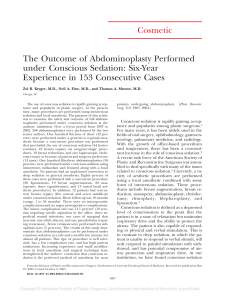 The Outcome of Abdominoplasty Performed Under Conscious