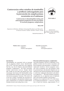 Controversias sobre estudios de trombofilia y profilaxis