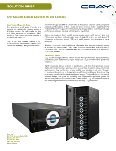 SOLUTION BRIEF Cray Scalable Storage Solutions for