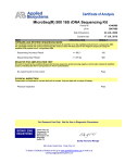 Certificate of Analysis MicroSeq(R) 500 16S rDNA