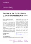Healthcare Briefing Review of the Public Health (Control of Disease