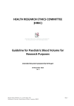 (HREC) Guideline for Paediatric Blood Volume for Research Purposes