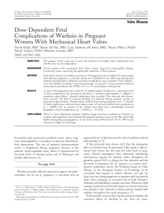 Dose-dependent fetal complications of warfarin in pregnant