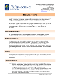 Fact Sheet on Biological Toxins