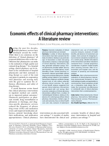 Economic effects of clinical pharmacy interventions: A literature review