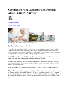 Certified Nursing Assistants and Nursing Aides