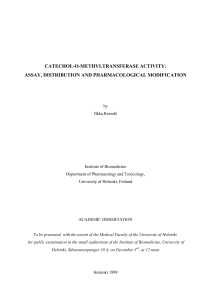 catechol-o-methyltransferase activity: assay, distribution