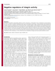Negative regulators of integrin activity - Journal of Cell Science