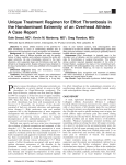 Unique Treatment Regimen for Effort Thrombosis in the
