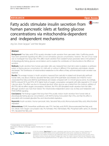Fatty acids stimulate insulin secretion from human pancreatic