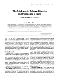 The Relationship Between Diabetes and Periodontal Disease