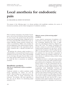 Local anesthesia for endodontic pain