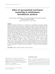Effect of personalized nutritional counseling in maintenance