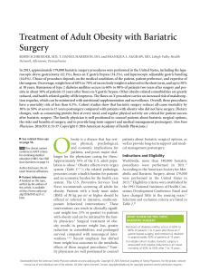 Treatment of Adult Obesity with Bariatric Surgery