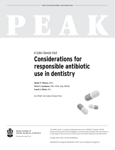 Considerations for responsible antibiotic use in dentistry