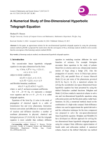 A Numerical Study of One-Dimensional Hyperbolic Telegraph