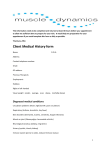 Client Medical History form