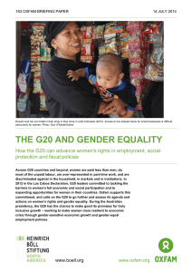 The G20 and Gender Equality
