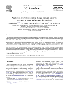 Adaptation of crops to climate change through genotypic responses