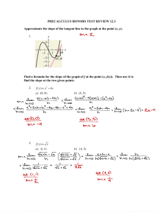 PRECALCULUS HONORS TEST REVIEW 12.3 Approximate the