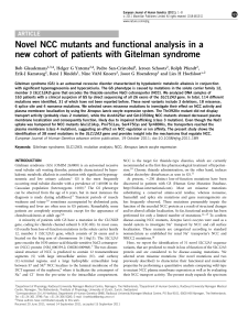 Novel NCC mutants and functional analysis in a new