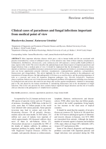 Review articles Clinical cases of parasitoses and fungal infections