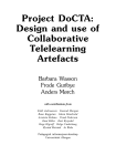 Project DoCTA: Design and use of Collaborative Telelearning