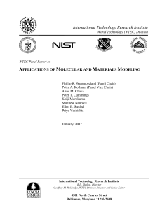 Applications of molecular and materials modelling.