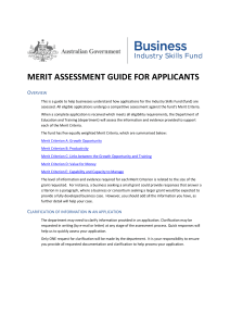 merit assessment guide for applicants