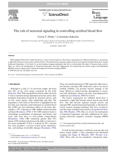 The role of neuronal signaling in controlling cerebral blood flow