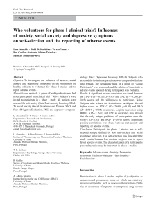 Who volunteers for phase I clinical trials? Influences of
