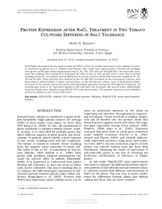 protein expression after nacl treatment in two tomato cultivars