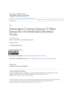 Immunogenic Consensus Sequence T Helper Epitopes for a Pan