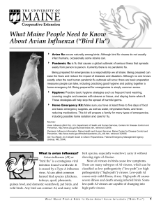 Bird Flu - University of Maine Cooperative Extension