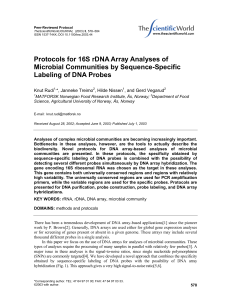 Protocols for 16S rDNA Array Analyses of Microbial