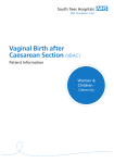 Vaginal Birth after Caesarean Section (VBAC)