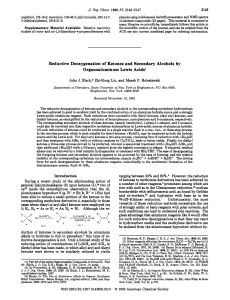 Reductive Deoxygenation of Ketones and Secondary Alcohols by
