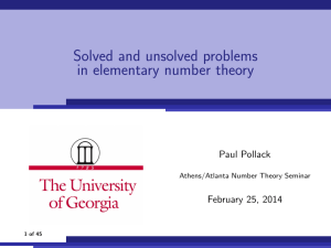 Solved and unsolved problems in elementary number theory