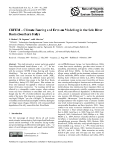 Climate Forcing and Erosion Modelling in the Sele River