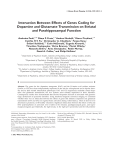 Interaction between effects of genes coding for