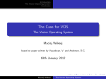 The Case for VOS - The Vector Operating System